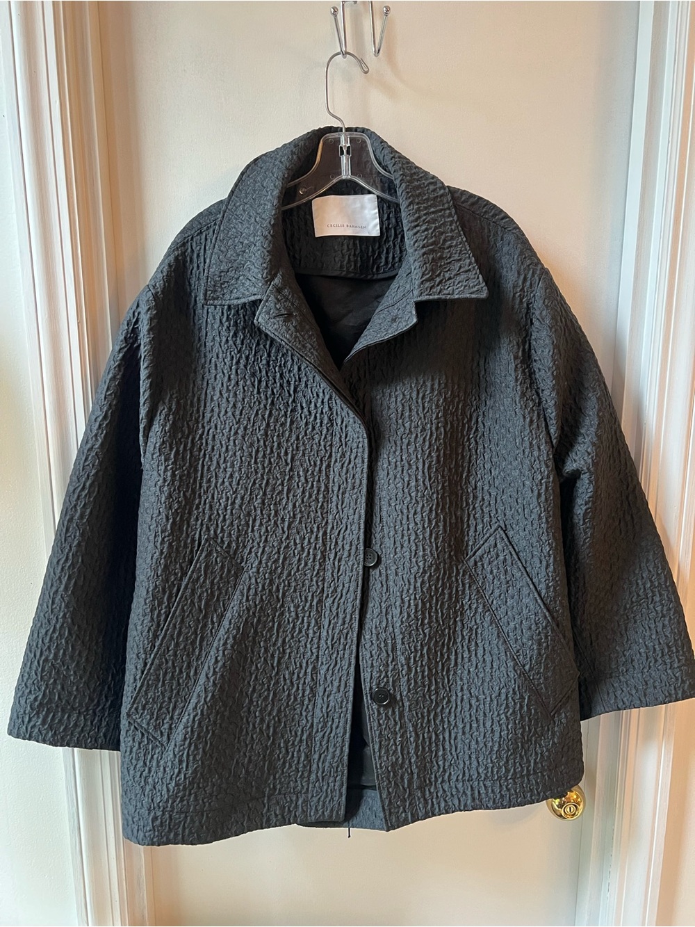 Cecilie Bahnsen Black Quilted Open-Back Jacket